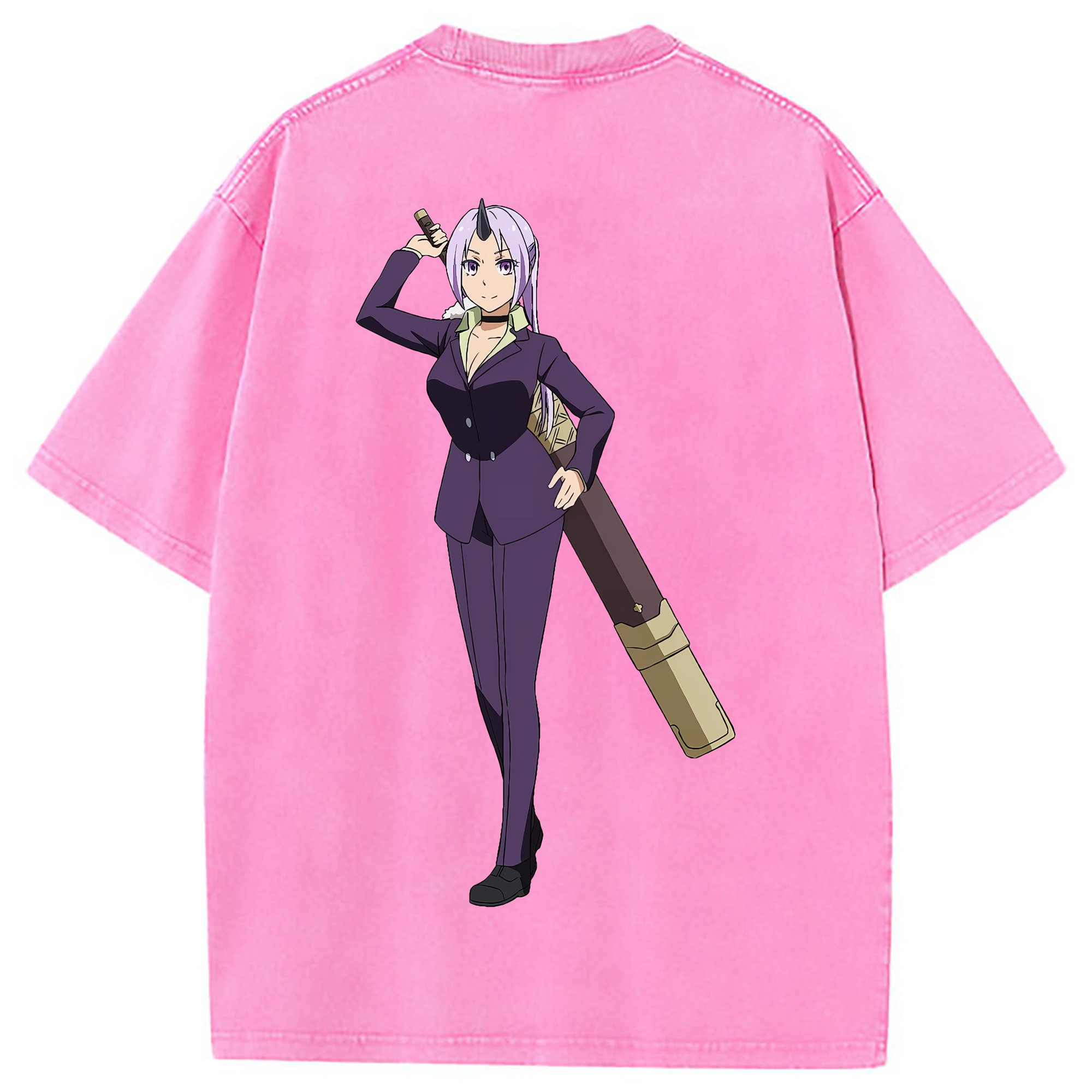 （画像用） 転スラ Regarding Reincarnated to Slime 綿100% ヴィンテージ風 半袖Tシャツ（背面プリント）
